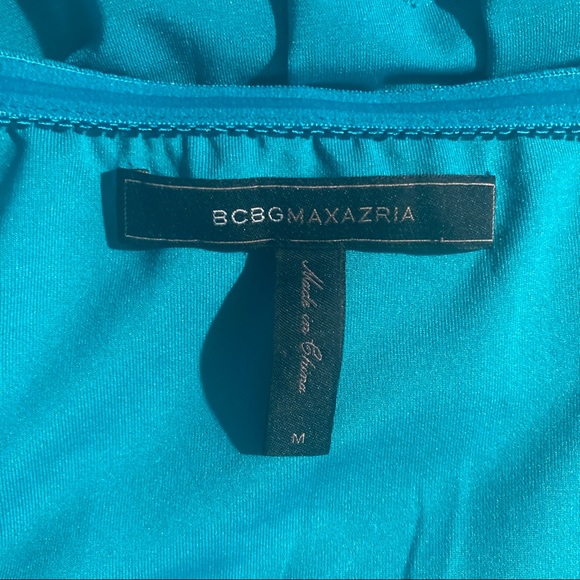 BCBGMaxAzria 💎 Blue Jade Helyn Cross Over Wrap Cocktail Dress - Picture 8 of 10